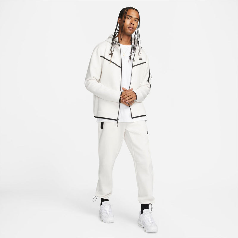 Conjunto Nike Tech Fleece Branco Zíper Longo