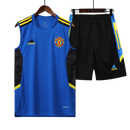 Conjunto Regata Manchester United 21/22 Adidas - Azul+Preto+Amarelo