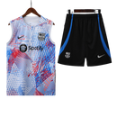 Conjunto Regata Barcelona 22/23 Nike - Branco + Azul