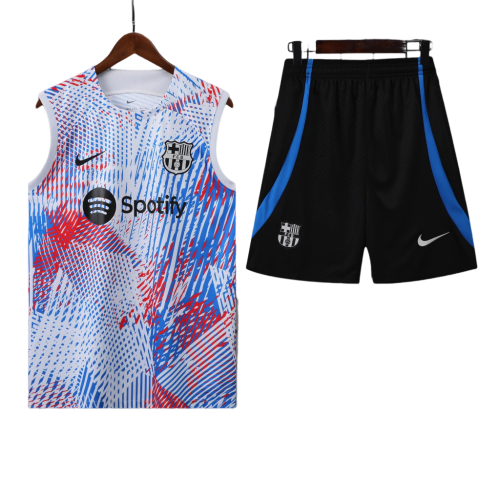 Conjunto Regata Barcelona 22/23 Nike - Branco + Azul