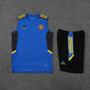 Conjunto Regata Manchester United 21/22 Adidas - Azul+Preto+Amarelo