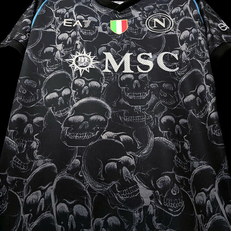 Camisa Napoli EA7 Halloween "Skulls of Naples" Torcedor 23/24 Preto