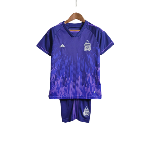 Kit Infantil Argentina II Away Adidas 23/24 Masculino Roxo