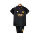 Kit Infantil Real madrid Away 23/24 - Adidas- Preta