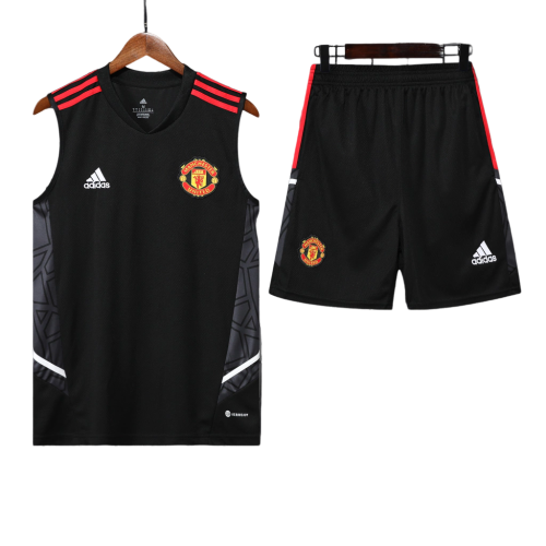 Conjunto Regata Manchester United 22/23 Adidas - Preto