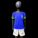 Kit Infantil Camisa + Shorts Infantil Seleção Brasileira - Azul