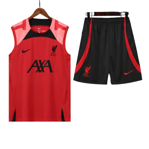 Conjunto Regata Liverpool Training 22/23 Nike - Preto+Vermelho