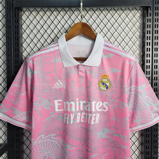 Camisa Real Madrid Dragon Pink Adidas Torcedor 2023/24 Rosa