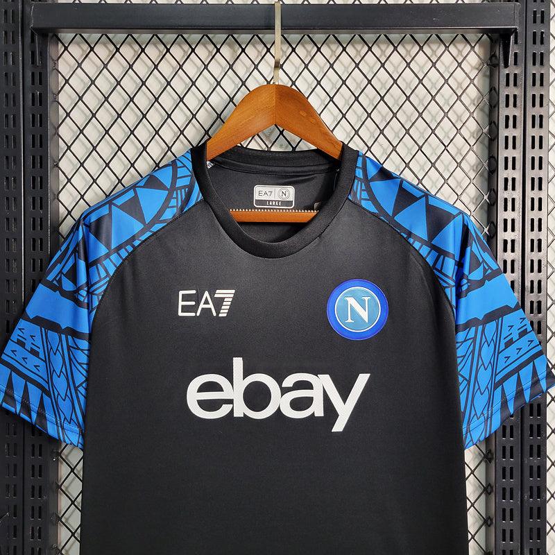 Camisa Napoli Treino EA7 2023/24 Torcedor Preto