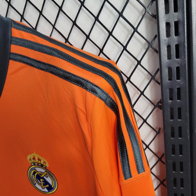 Camisa Real Madrid II Away 2013/14 Retrô (Manga longa) Laranja