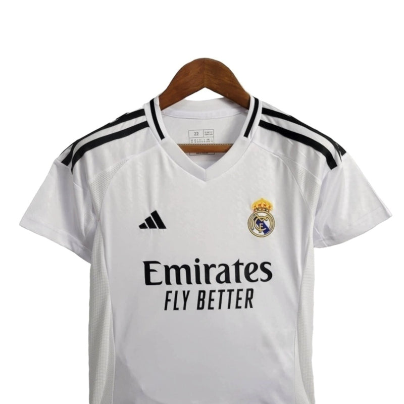 Kit Infantil Real Madrid I 24/25 - Adidas - Branco