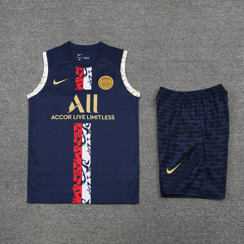 Conjunto Regata PSG 22/23 Nike - Azul+Dourado