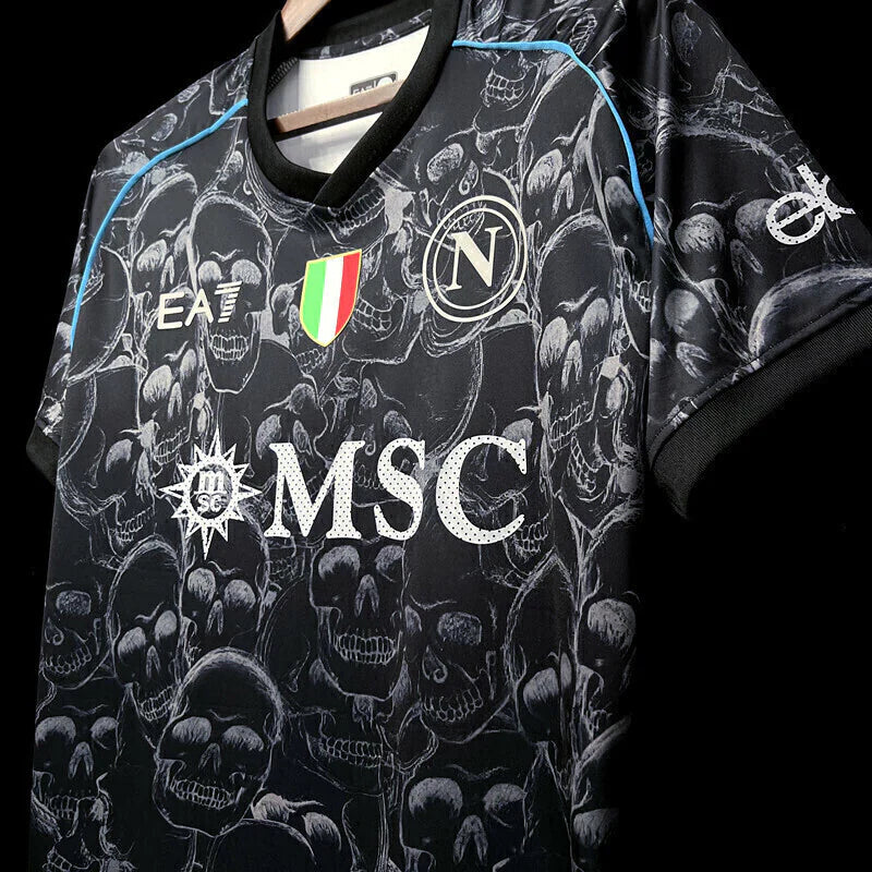 Camisa Napoli EA7 Halloween "Skulls of Naples" Torcedor 23/24 Preto