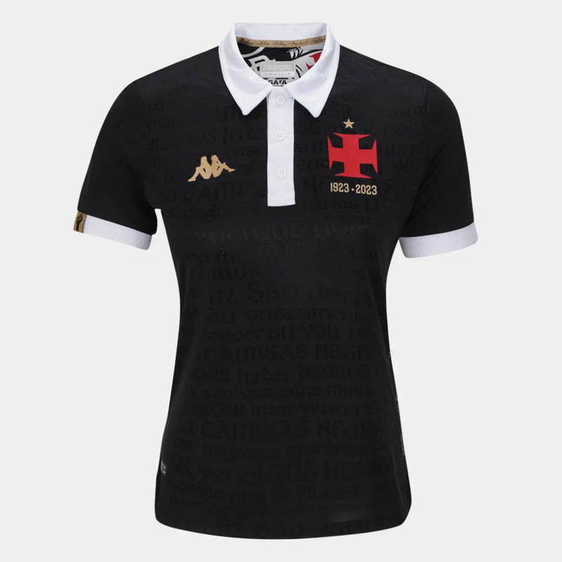 Camisa Vasco da Gama III 23/24 Kappa Feminina Camisas Negras