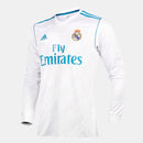Camisa Retrô Real Madrid I Home Adidas 2017/18  Manga Longa Masculino Branco