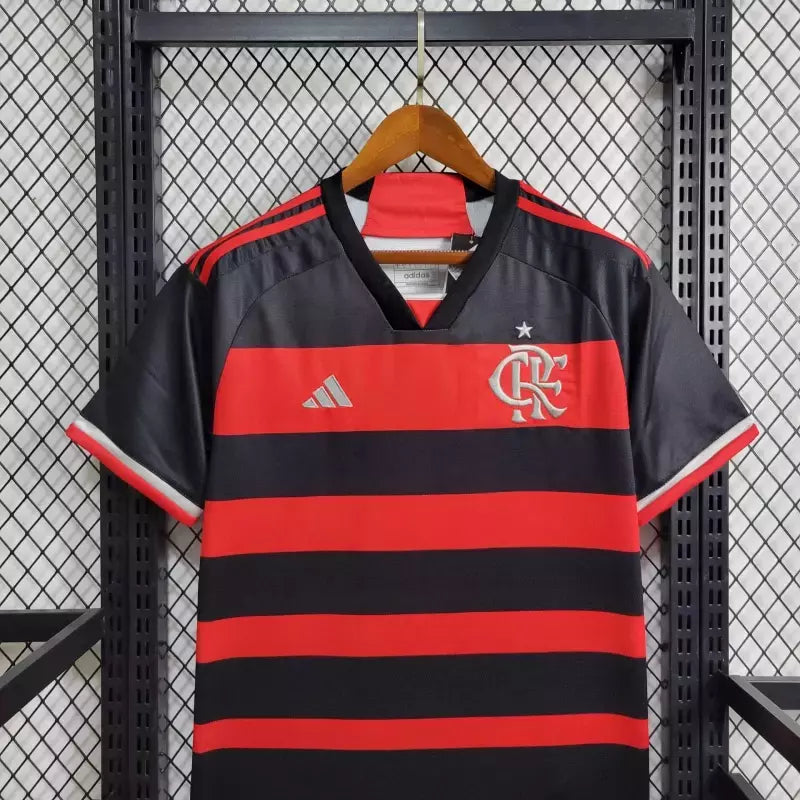 Camisa Flamengo I Home 2024/25 Torcedor Adidas Masculino Vermelho e Preto