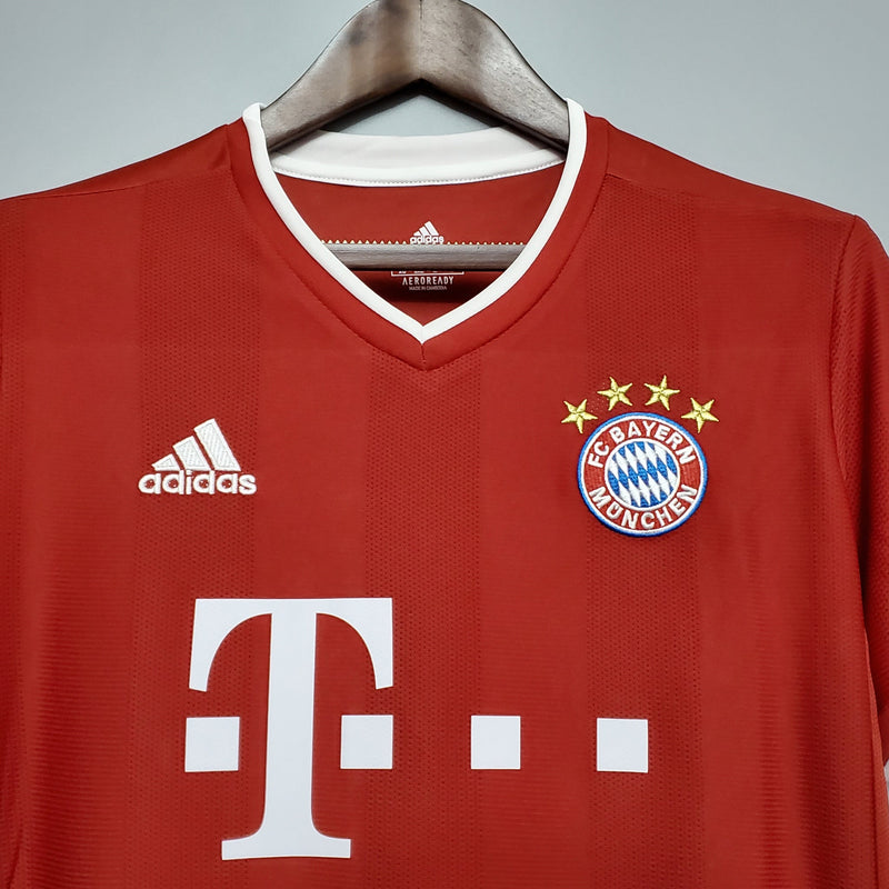 Camisa Retrô Bayern de Munique I Home 2020/21 Masculina Vermelha