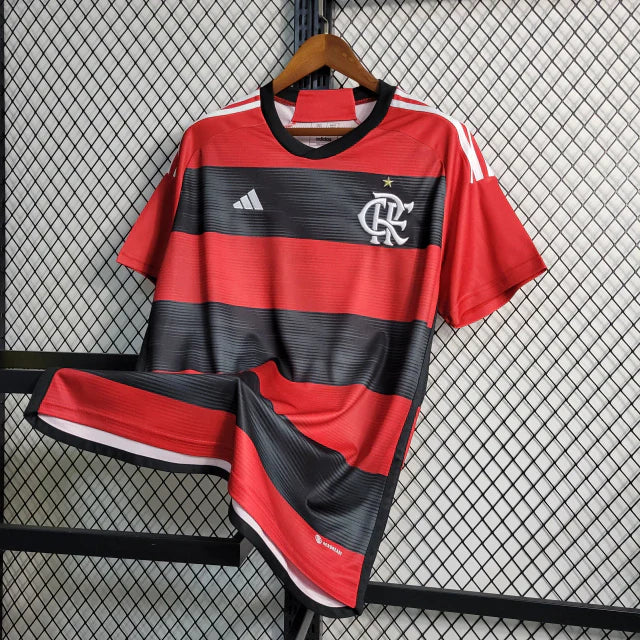 Camisa Flamengo I Home 2023/24 Masculino Vermelho e Preto