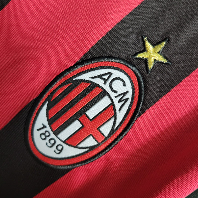 Camisa Retrô Milan I Adidas 2009/10  Manga Longa Vermelho e Preto