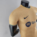 Camisa Barcelona Away 22/23 Jogador Masculina - Dourada