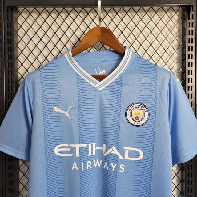 Camisa Manchester City I Home 2023/24 Torcedor Masculina Azul