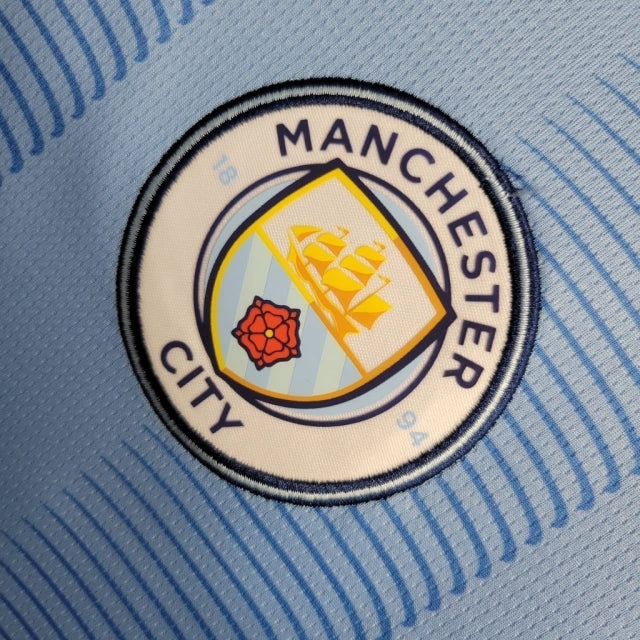 Camisa Manchester City I Home 2023/24 Torcedor Masculina Azul