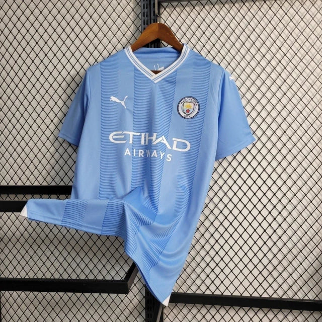 Camisa Manchester City I Home 2023/24 Torcedor Masculina Azul