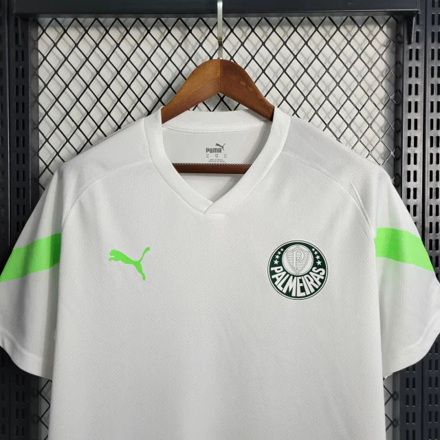 Camisa Palmeiras Treino 23/24 - Torcedor Masculina - Branco e Verde Limão