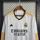 Camisa Real Madrid I Manga Longa - 2023/24 Torcedor Adidas Masculino Branco