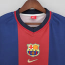 Camisa Retrô Barcelona Home 1998/99 Masculino - Azul e Grená