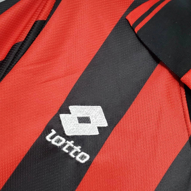 Camisa Milan Retrô 1996/1997 Vermelha e Preta - Lotto