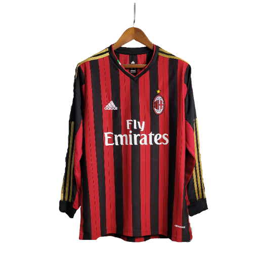 Camisa I Adidas Milan 2013/14 - Retrô Manga Longa- Vermelho