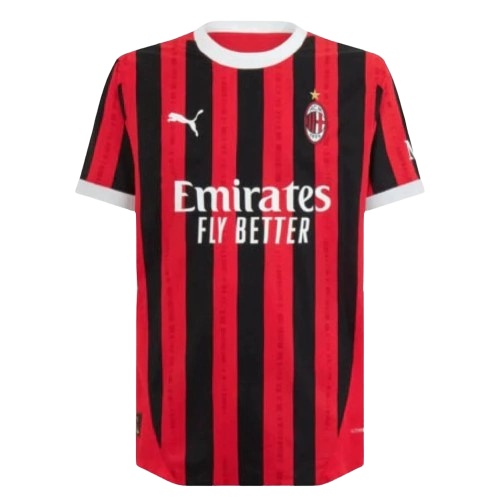 Camisa Milan I Home 2024/25 Puma Torcedor Masculino Vermelho e Preto