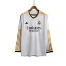 Camisa Real Madrid I Manga Longa - 2023/24 Torcedor Adidas Masculino Branco