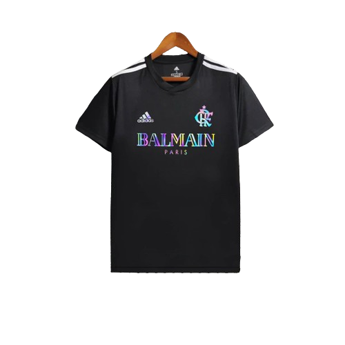 Camisa do Flamengo Edição Balmain  2024/25 Masculina Refletiva Preta