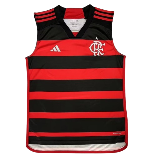 Camisa Flamengo I Regata 2024/25 Masculino Vermelho e Preto