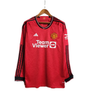 Camisa Adidas Manchester United I 23/24 Torcedor- Manga Longa Vermelho