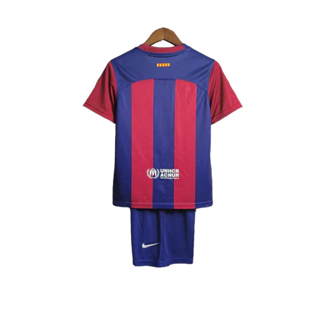 Kit Infantil Barcelona I Nike 23/24 - Azul e Grená