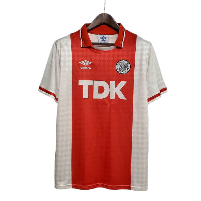 Camisa Ajax Retrô 1990-1992 Vermelha e Branca - Umbro