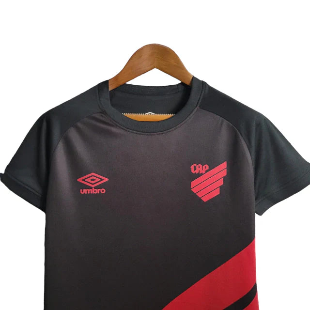 Kit Infantil Atlético Paranaense Away 23/24 - Preta e vermelha